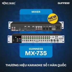 Vang cơ lai số cao cấp chính hãng Guinness MX-735 (Mẫu 2023 Reverd Bluetooth Optical Tích hợp Led EQ chuyên nghiệp)