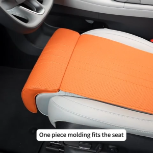 Car Seat Cushion Extender With Ergonomic Leg Support Memory Foam C-Curve 9800 Perforations Car Seat Gap Filler Cushion