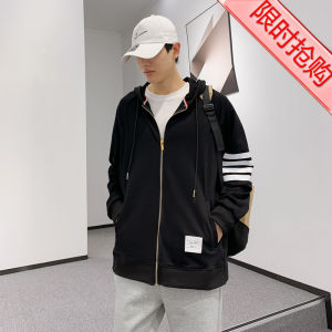 TB Classic Zipper Hooded Sweatshirt: A Pure Cotton Casual Top