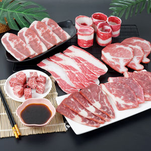 Artificial Fresh Pork Beef Roulade Ribs Sirloin Steak Slices Ham Pork Pork Barbecue Food Prop Decoration