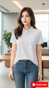 Áo Polo Nữ Bee trơn Vải Cá Sấu Thái cao cấp màu Trắng tinh khôi thanh lịch