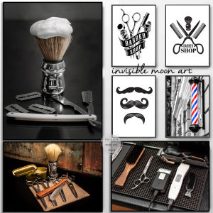 Barbershop Classic Signs Art Poster Hairdressing Tool Art Posters Canvas Painting Wall Prints Picture for Barber Shop Home Decor