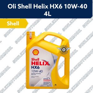 4L OLI MESIN MOBIL SHELL HX6 BARCODE SHELL HELIX HX6 10W-40 4LITER API SN/CF BENSIN DIESEL SOLAR BARCODE SHELL
