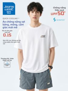Jeanswest | Áo Thun Nam Cổ Tròn Lụa Băng Làm Mát Chống Nắng UV Màu Trắng