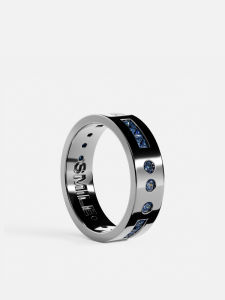 Blue Morse Smile Couple Rings