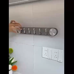 No Drilling Wall Hooks with 6 Coat Kitchen Accessories Behind Door Storage Wall Hangers Coat Hooks Towel Rack