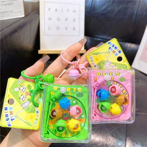 Creative Stress Relief Wind-Up Dinosaur Fishing Keychain Pendant Couple Small Gift Healing Package Hanging Decoration