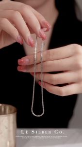 Le Silber Co. S925 Sterling Silver - 2 Ways Sparky Starry Chain Pull-through Choker/Necklace Rantai Leher Perak