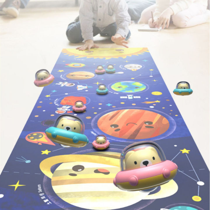 Curling Game Indoor Operated Hovering Curling Set Fun Family Game for Kids and Adults 6 Curling Stones and Floor Mat Sport Party Game Equipment Age 3+