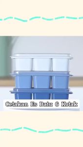 Tempat Cetakan Es Batu Silikon 6 Kotak Dengan Tutup Plastik Food Grade Ice Cube Mold Square Serbaguna Alat Pencetak Jelly Pudding Cokelat 6 Sekat