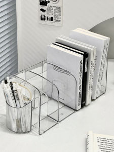 Office A4 File Frame Document Holder Stand Desktop Organizer Plastic Storage Box Vertical Book Placement Shelf Business Supplies