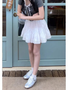 Váy Ngắn Xếp Ly Ren Trắng Cạp Cao Cho Nữ Mùa Hè Mới Thanh Lịch Váy Ngắn Chữ a Không Tay Váy Chữ a Váy Ngắn Chữ a
