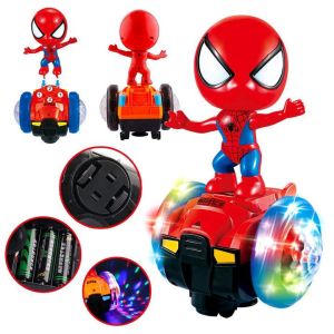 Đồ chơi người nhện đi xe thăng bằng xoay 360 phát nhạc chiếu sáng. Bi Bo Shop