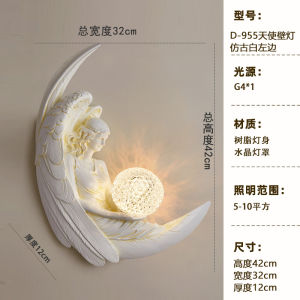 Modern Creamy Angel European Style Wall Lamps Bedroom Stud Room Decoration Lighting Fixtures Living Room Background Wall Art