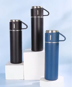 Thermos Bottle Cup Set 304 Stainless Steel Water Bottle Vacuum Flask Cups Gift Cawan Botol Termos Keluli Tahan Karat