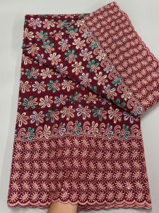2025 High Quality African Pure Cotton Fabric With Stones Embroidery Swiss Voile Lace Fabric for Nigerian Women Dress Party