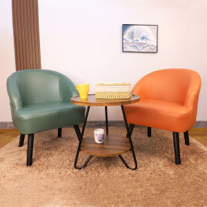 Single Sofa Chair Disposable Faux Leather Small Apartment Living Room Balcony Bedroom Modern Minimalist Solid Wood Bean Bag Sofa