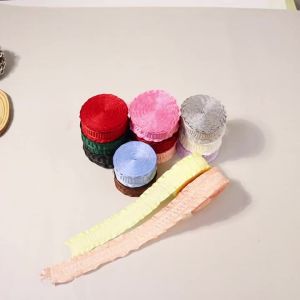 5yards/roll Fishtail Yarn Ribbons Colorful Wave Edge Ribbon Gifts Packaging Material For Craft Bouquet Wedding Party Decoration