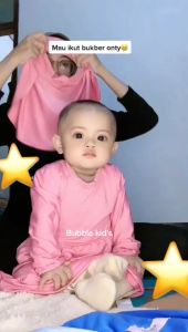 (EGSUS) Gamis Hijab Bayi Shakira Fashion Muslim Anak Balita Perempuan Polos Katun Jersey Spandek