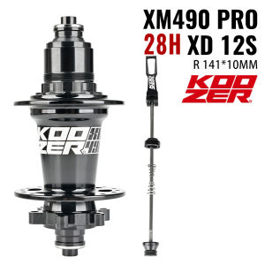 Koozer | KOOZER XM490 PRO MTB Hub Set Front Rear BOOST QR 141x10mm 28/32H 6 Pawls CR-MO Steel HG 8-11S XD MS 12S Disc Brake Bike Hubs