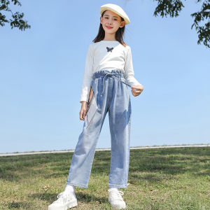 Spring Casual Loose Baby Girl Denim Pants