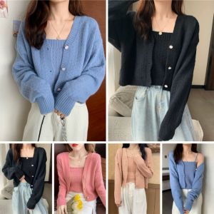 2 ชิ้น เสื้อเซต KADA Spice Girls Gentle Sweater เสื้อครอปไหมพรม ผู้หญิง พร้อมเสื้อสายเดี่ยว สีของไม่พร้อม