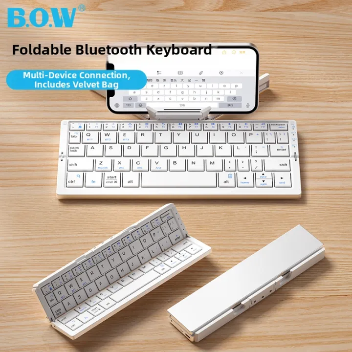 B.O.W | Bluetooth Foldable Quiet Portable Keyboard