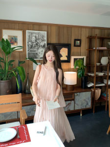 Unique Elegant Pink Chiffon Outfit Set