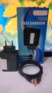 Charger 180W For VVO Y55S Untuk Android Batok Adaptor + Kabel Type C & Micro Full Black Support Fast Charging