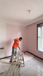 🌈1L With Brush🌈Low Odor Latex Paint for Interior Walls - Eco-Friendly Self-Applying Wall Renovation Paint White/Pink/Yellow/Blue/Green/Gray