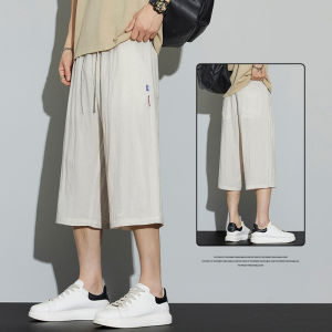 Lightweight Comfortable Tencel and Linen Mens Three-quarter Pants