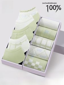 MiiOW | ถุงเท้าเรือผ้าฝ้ายแท้สำหรับผู้หญิง ระบายอากาศได้ดี ดูดซับเหงื่อ ป้องกันแบคทีเรีย ถุงเท้าเรือสีขาว ไม่หลุดร่วง ฤดูร้อน 2025