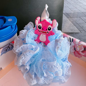 Bandai | Anime Stitchss Bathroom Towels Bath Ball Bathroom Soap Sponge Removes Dead Skin Blue Body Puff Lace Mesh Make Body Bath Ball