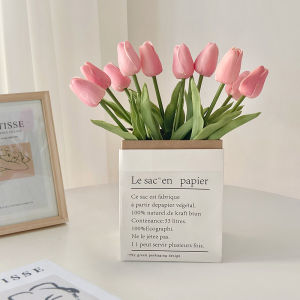 INS Tulip Artificial Flower Fake Flower Decoration High-End Living Room Table Plug Bouquet Decoration Florals Classy Ornaments