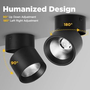 LED Downlight 220V Foldable Spot Light Surface Mounted Spotlight Ceiling Lamp for Living Room Kitchen Neutral Light