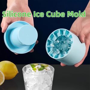 Food Grade Silicone Ice Bucket Cup Mold Quick Freeze Ice Cubes Tray Creative Design Whiskey Beer Maker for Home Bar