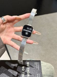 Stainless Steel Metal Bamboo Node Watch Band for  Watch S10 Cat Eye Small Niche Iwatch98765se Intelligent Device Accessories