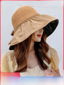 หมวกกันแดดผู้หญิง หมวกตกปลา หมวกทรงกลม หมวกกันแดด หมวกผ้าใบ หมวกกันแดดฤดูร้อน หมวกกันแดดกลางแจ้ง หมวกกันแดดแบบสวมหัว