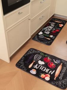 1PC Màu Đen Thảm Chống Thấm Nước Cho Nhà Bếp Phòng Tắm Phòng Ngủ Phòng Khách Lối Vào-Trang Trí Nhà Chống Phai Màu Có Thể Giặt Bằng Máy ADSC0012