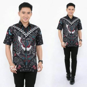 hem batik pria  lengan pendek terlaris