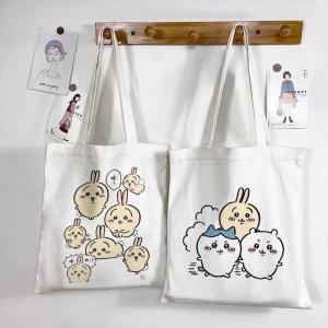 Chiikawa Hachikuwasa การ์ตูนผ้าใบผ้าฝ้ายกระเป๋าเครื่องเขียนนักเรียน Bookbag สามกระเป๋าองค์ประกอบยอดนิยมสําหรับสตรี