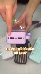 BLUESKY Powerbank 30000mah Original 22.5w fast charging with 4 built in cord with 2 USB outputs Lightning/Type-C/Micro USB Heavy Duty Powerbank for Android/iPhone 8/x/xr/11/12pro/13promax/14plus/15/16