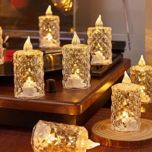 🎄Dream Candle Lamp🎄4Pcs Electronic Candle Night Light Atmosphere Light Courtship Proposal Electronic Candle Christmas Decorations Light Christmas Decorations 2025