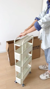 SJorage Withdrawable Kitchen Pull Out Rack Narrow Mobile Storage Rack Multi-Use Storage