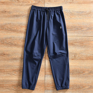 Quick Dry Outdoor Mens Casual Loose Fit Long Pants Summer Sports Leisure Trousers Elastic Waist Nylon Fabric Youth Daily Wear