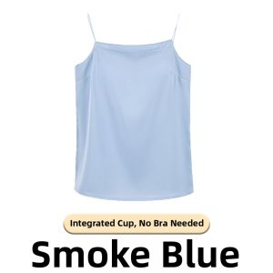 Miiow | Womens Slim Fit Ice Silk Strap Vest With Chest Pad Satin Backless Top Inner And Outer Wear Bare Sensation Summer Fashion