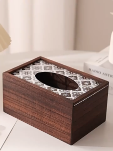 JIVARA กล่องทิชชูไม้สัก กล่องทิชชู่ไม้วอลนัทเทียม กล่องทิชชู่ กล่องใส่กระดาษทิชชู กันฝุ่น ทนทาน แข็งแรง ใช้ได้ยาวนาน สําหรับตกแต่งห้องนั่งเล่น