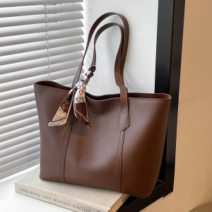 Womens Large Capacity Soft Leather Handbag Commuter Tote Bag Travel Vintage Style Single Shoulder Bag Fashionable Daily Match