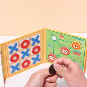 Magnetic Chess Game Toy Book Multiplayer Childrens Magnetic Tic Tac Toe Families Toys Clip Design Puzzle Interactive Thinking Training Chess Toys Preschool Boy and Girl