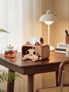NORDIC MORE | Multifunctional Wooden Tissue Box with Phone Holder Desktop Organizer